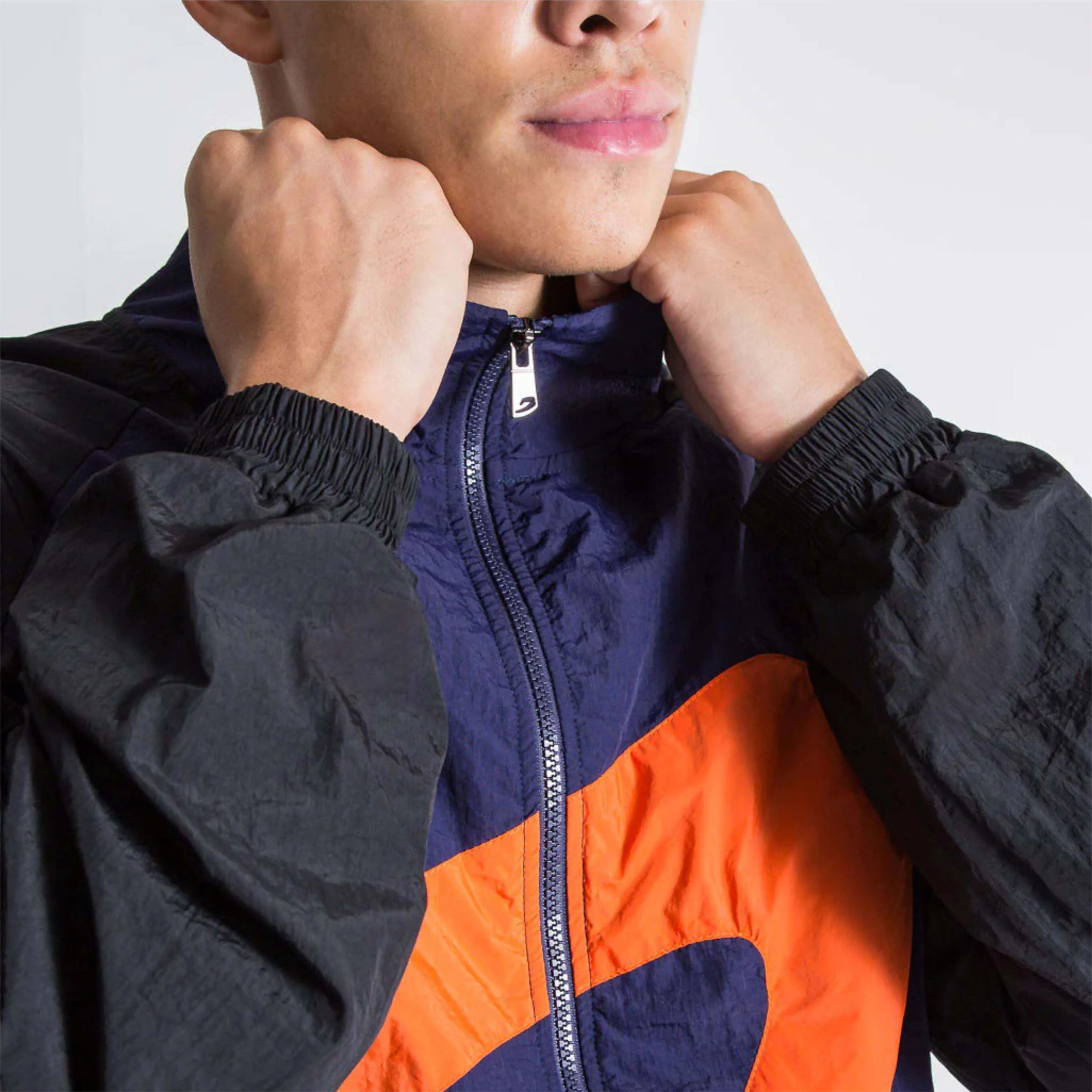 Fashion Windbreaker Track Jacket for Men - Custom Colorblock with Elasticated Trims, 100% Nylon
