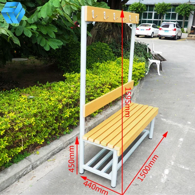 Park Bench Bathroom Locker Room Anticorrosive HDPE Recycled Plastic Long Bench Mall Gymnasium Waiting Stool Plastic Wood Bench