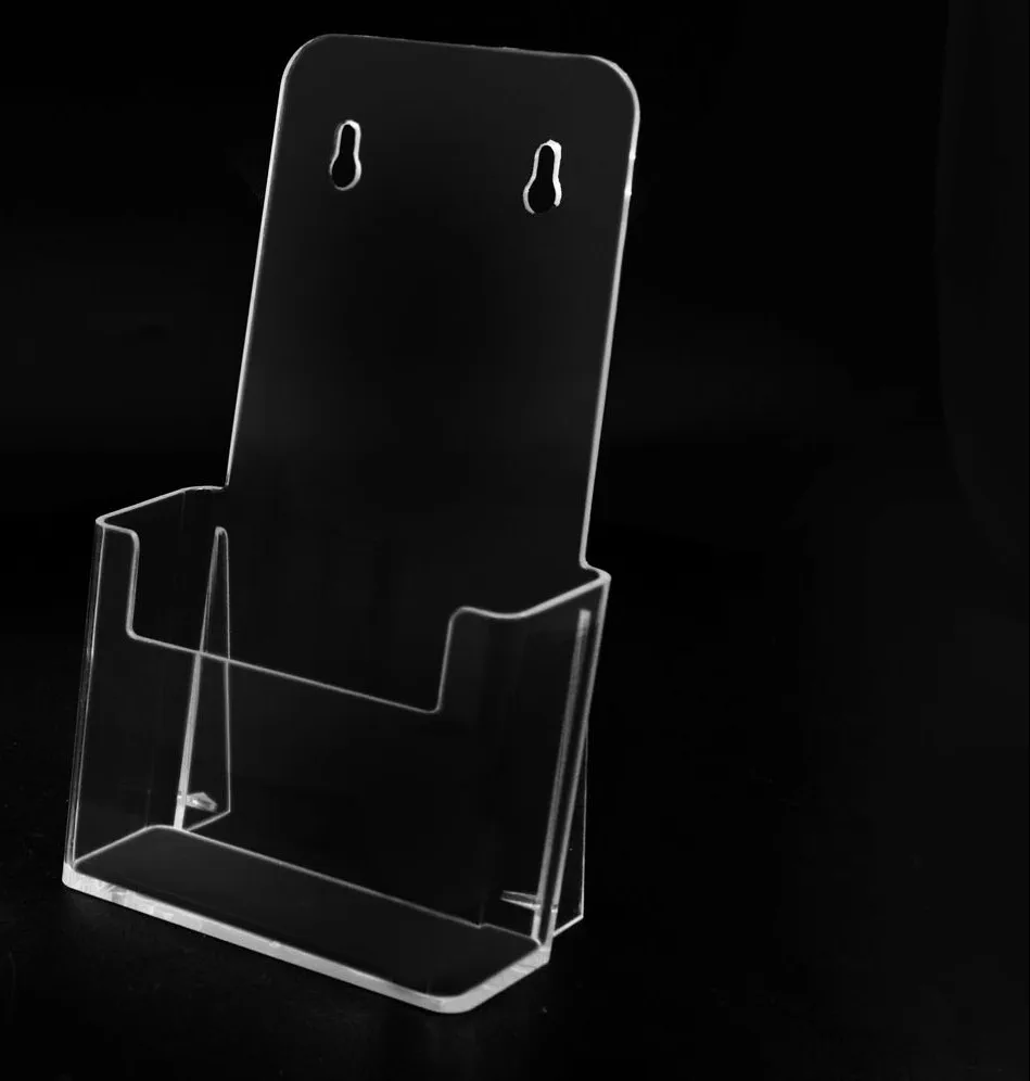 Acrylic Brochure holder leaflet stand 1/3 A4 size flyer dispenser Trifold Freestanding Counter menu display portrait