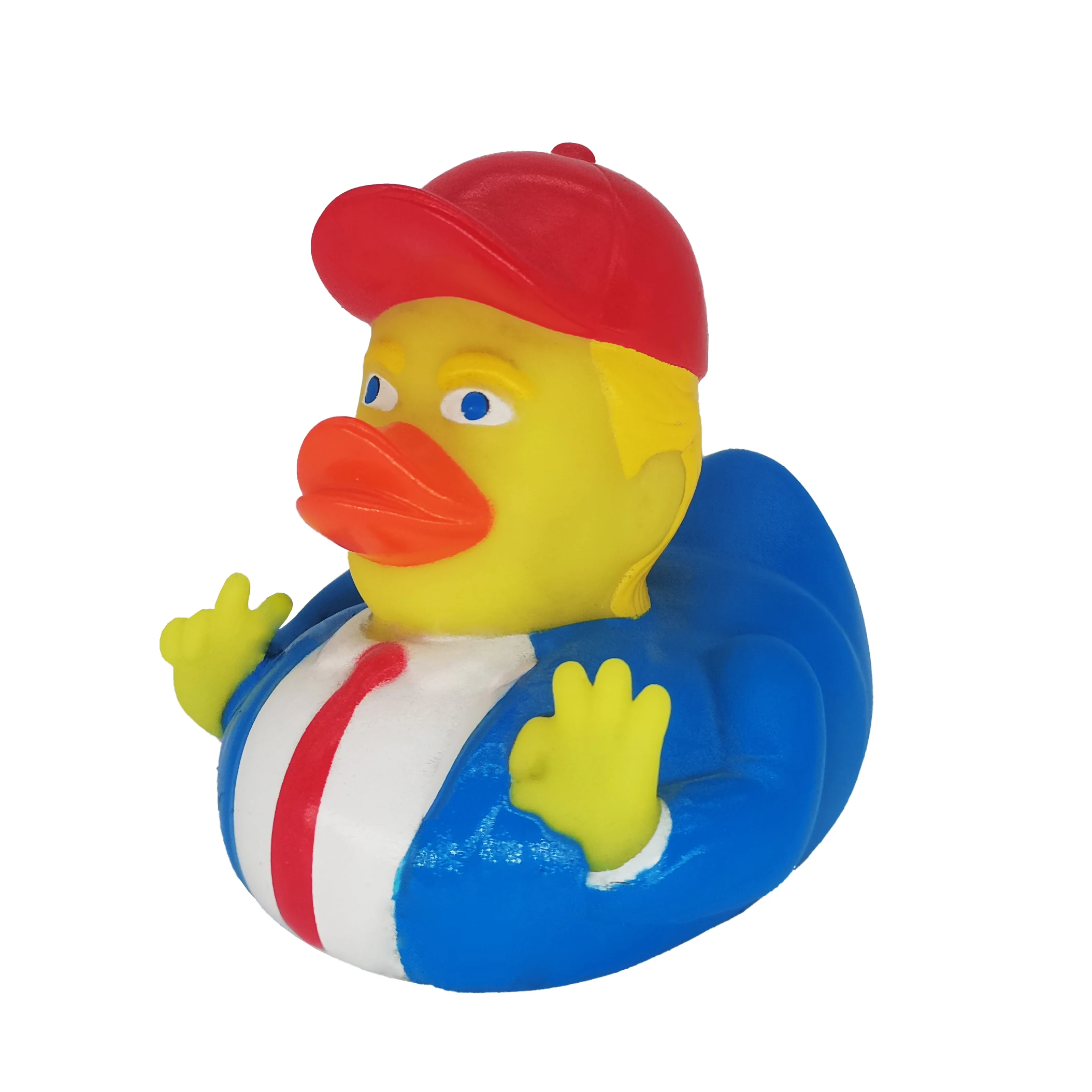 Factory direct sales floating rubber duck custom toy baby bath toy duck rubber duck USA in a suit