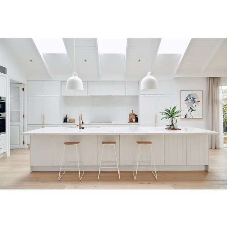 Prima Factory Seller Solid Wood Melamine American Style and Modern Style  Solid Wood Lacquered Kitchen Cabinets