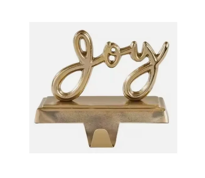 Joy Word Gold Vintage Stocking Holder Indian Metal Christmas Tree Decoration Wholesale Cheap Stockings