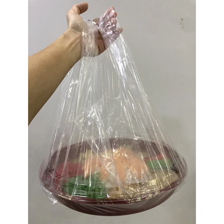 High Quality T-Shirt Food Takeaway Bag Various Sizes Can Customize Logo and Design Transparent Takeaway Carry Clear Plastic Bag