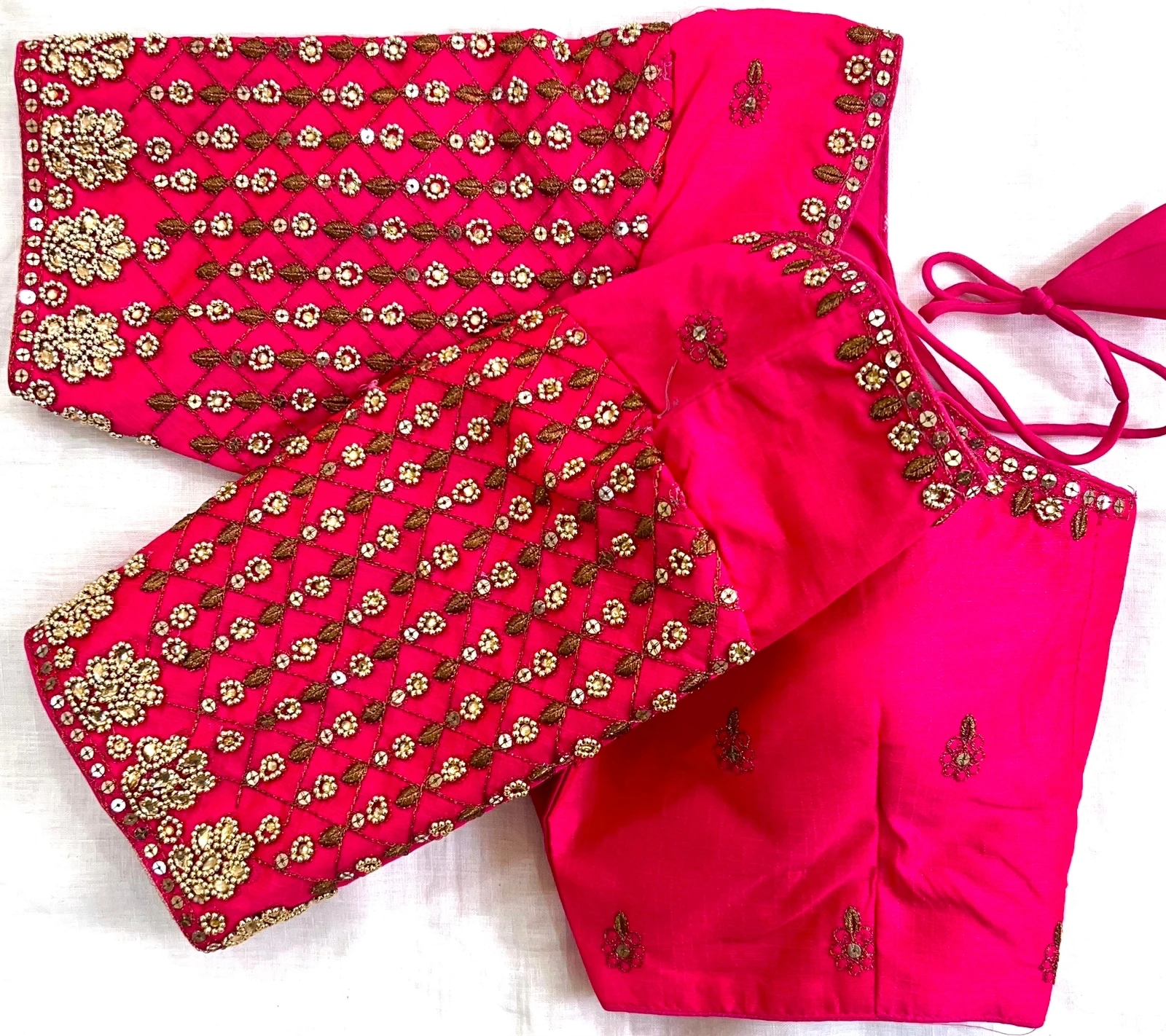 Hot Selling Blouse Maggam Work Copper Zari Thread Handwork and Khatli Hand Work Bridal Blouse from Indian Supplier