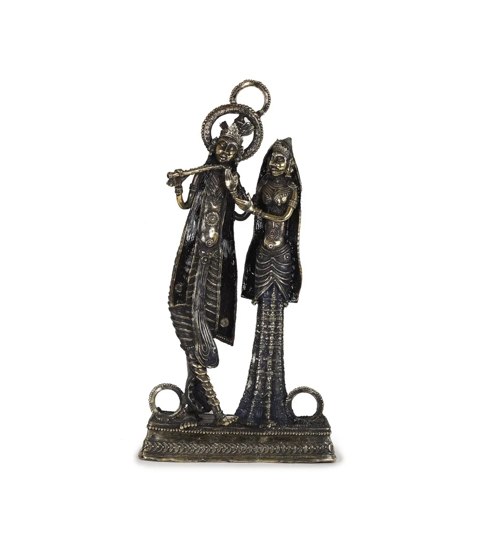 Brass Radha Krishna Set Statue God, Dhokra art , Hand Made