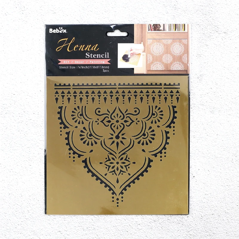 Wholesale eco friendly plastic stencil Indian henna stencil