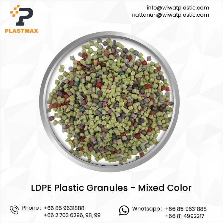 Thailand Origin Manufacturer of Hot Selling Mixed Color LDPE Recycled Granule for Wholesale Purchasers