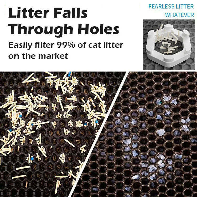 Eva cat litter trapping mat trapper cat litter box mats  Waterproof Pet Double Layer  Litter Mat