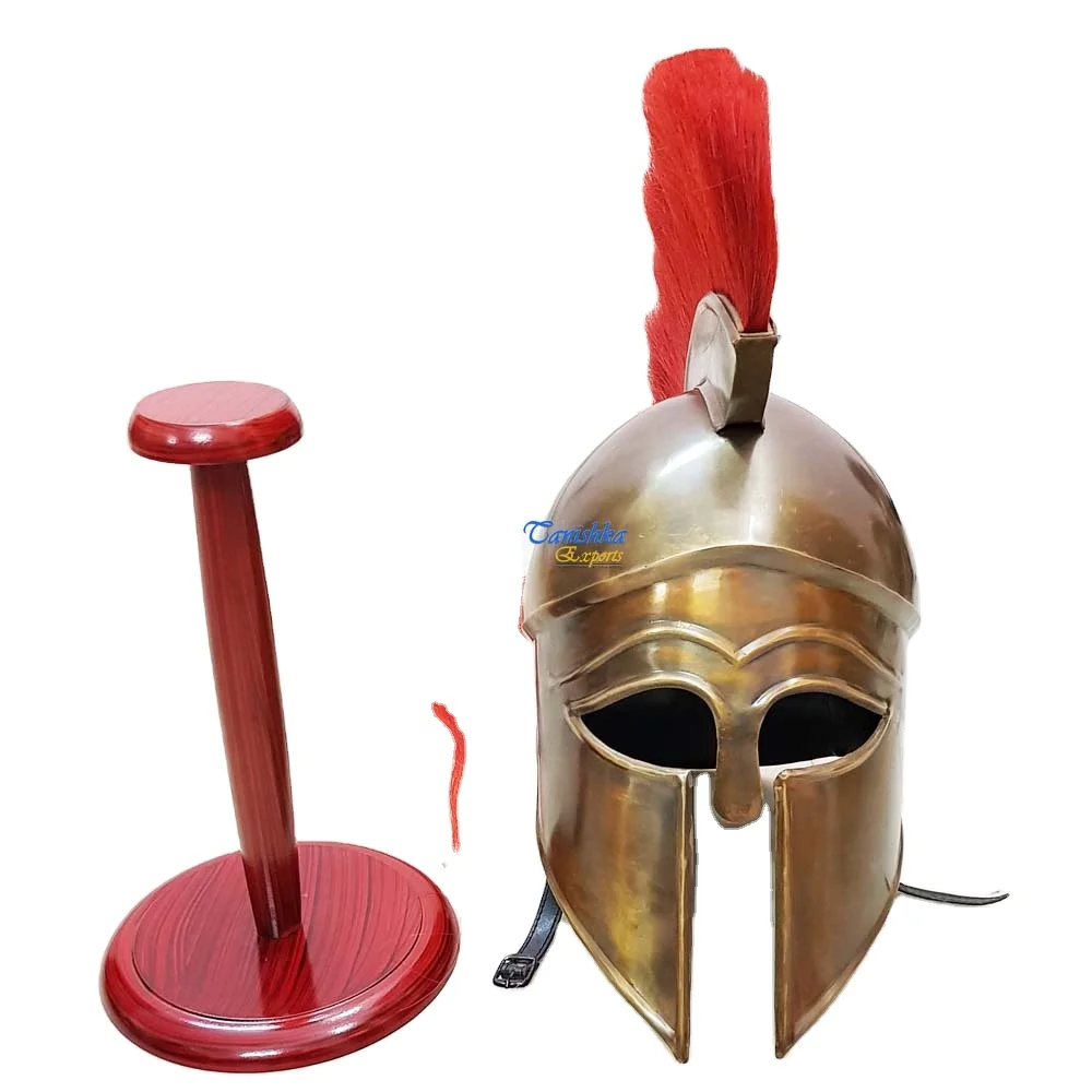 Средневековый греческий коринтийский армированный шлем с красным шлейфом носимый костюм на Хэллоуин историческая репродукция