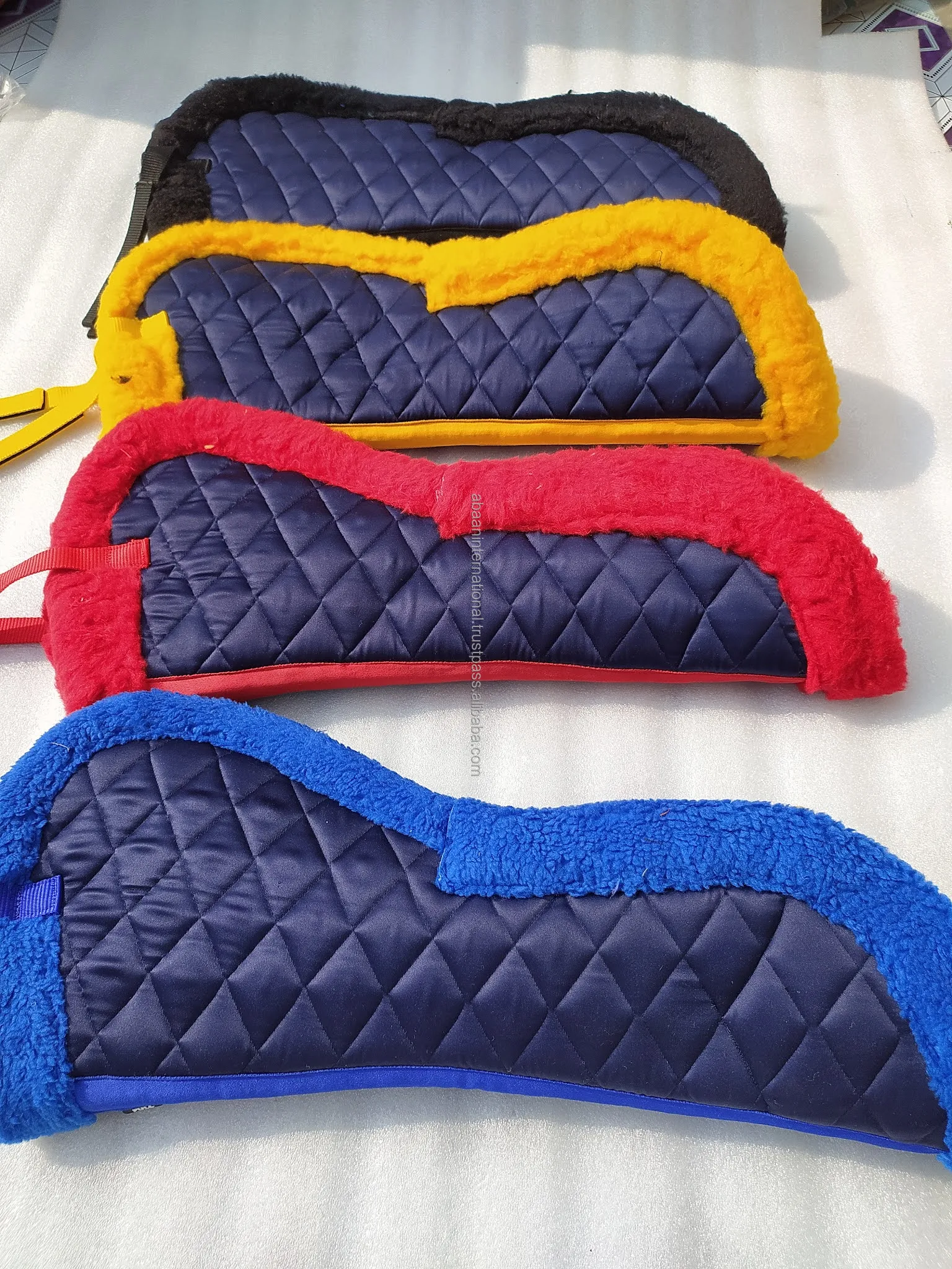 New Design Half Saddle Pad Relief Half Pad Different Design wool felt half white English horse products saddle pad