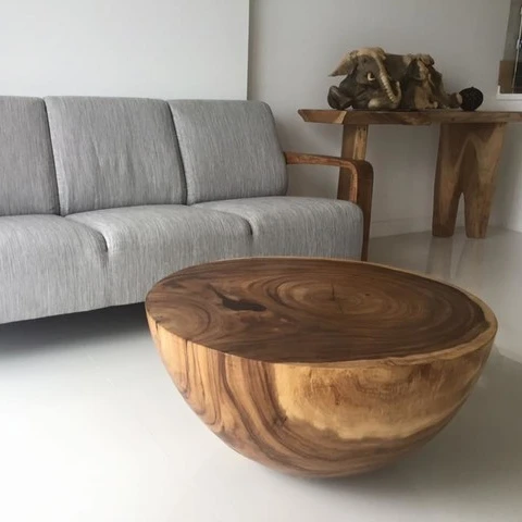large round wood coffee tables for living room round shape natural solid wood