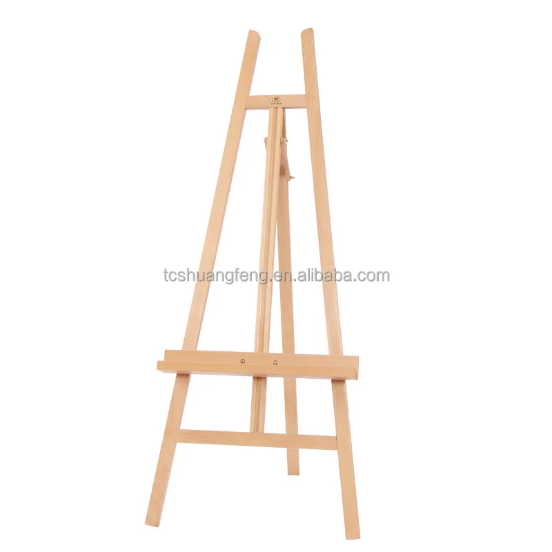 Basic Studio Easel Solid Beech Wood Easel Floor Painting Easel Adjustable Height and Working Angles W08