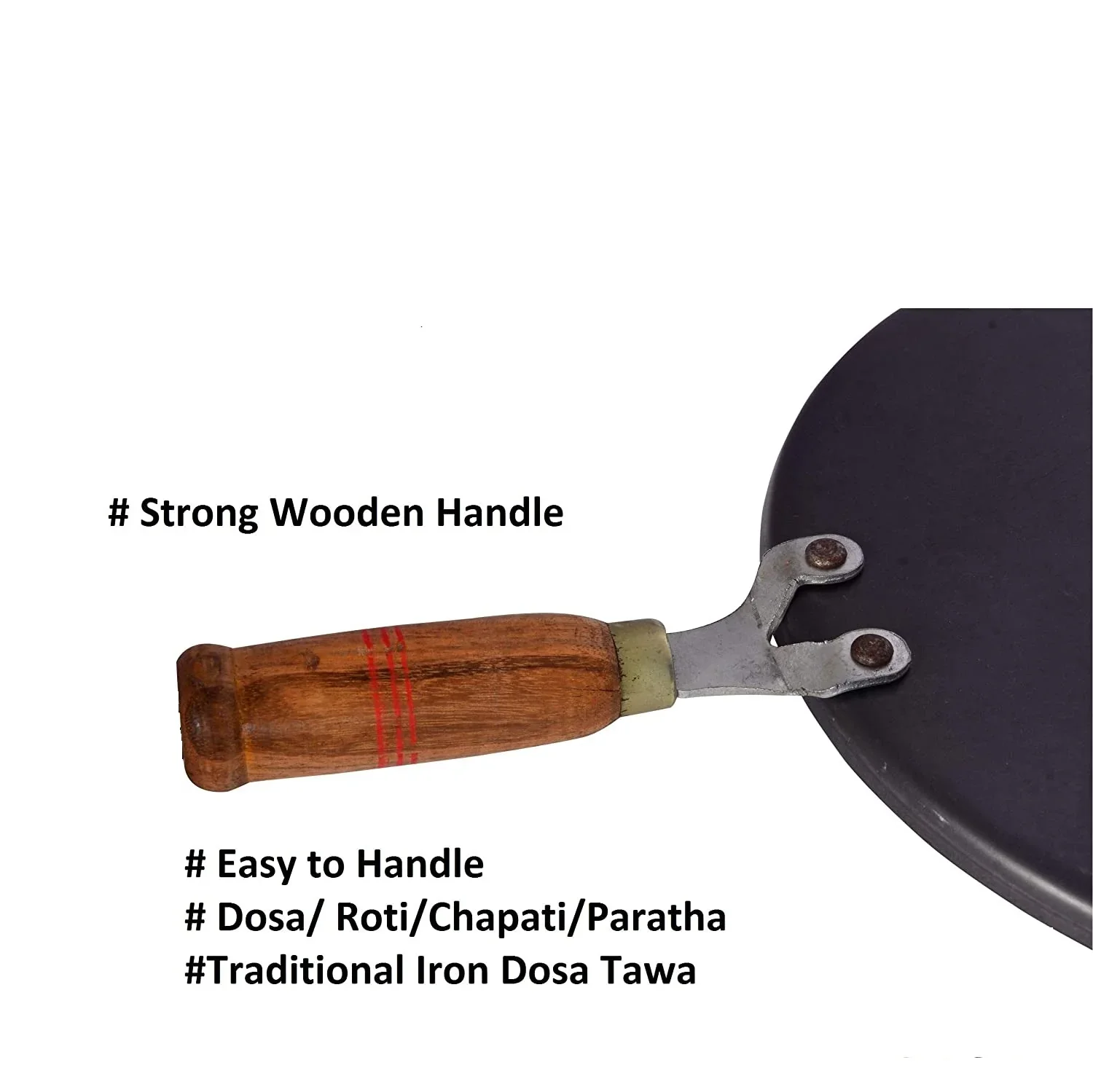 Pre Seasoned Cast Iron Tawa With Handle Roti chapati Cooking Utensil kitchen Pan Home Hotel Kitchen Ultimate Quality Iron Tawa