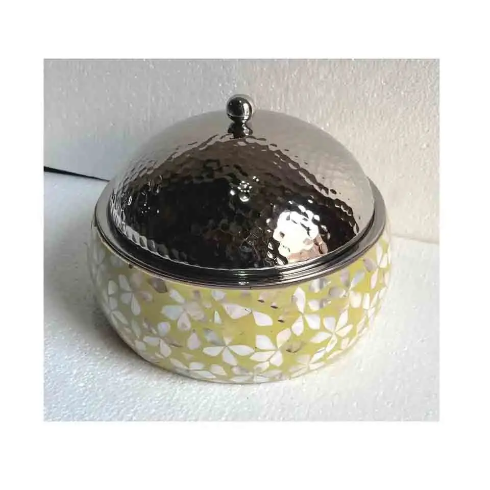 Stainless Steel Mother Of Pearl Customized Color Flower Casserole Dish