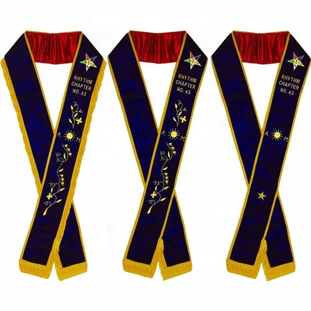 Premium Quality Hand Embroidered OES Purple Velvet Embroidered Matron Sash