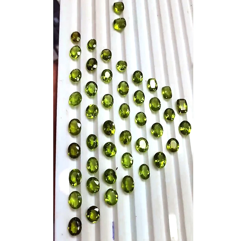 62 Pcs Natural Peridot 8mm to 10mm Oval Round trillion facet 130 cts  Iroc sales high quality green peridot cut US$253 for all