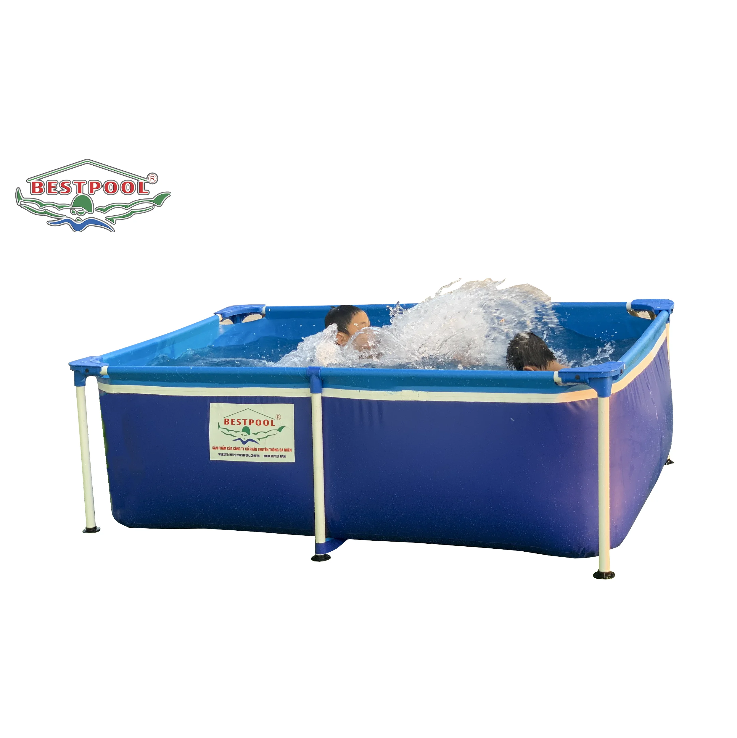 Summer Vacation Kids Blue Big Hot Selling Rectangle BESTPOOL Mini Swimming Pool BP50012 for 2 to 3 people