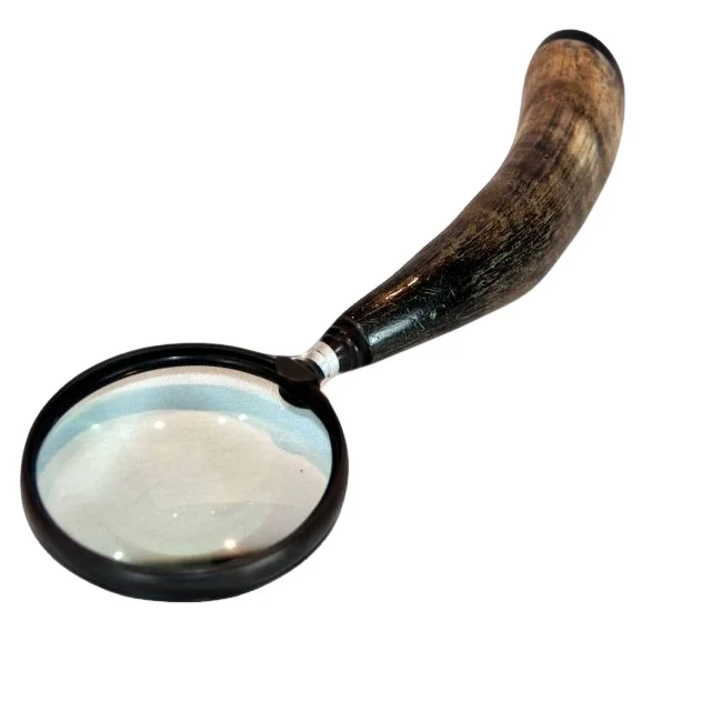 Antique Design High Quality Magnifying Glass with Real Buffalo Horn Handle Wholesale Animal Style Magnifier