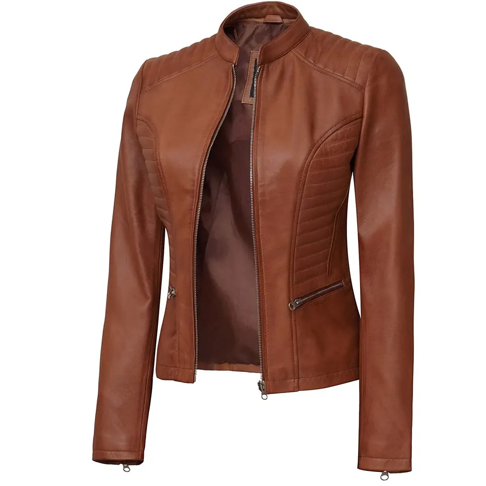 New Arrivals Slim Fit Ladies Biker Style Women Leather Jackets Hot Sale Plus Size Women Fashion Leather Jackets