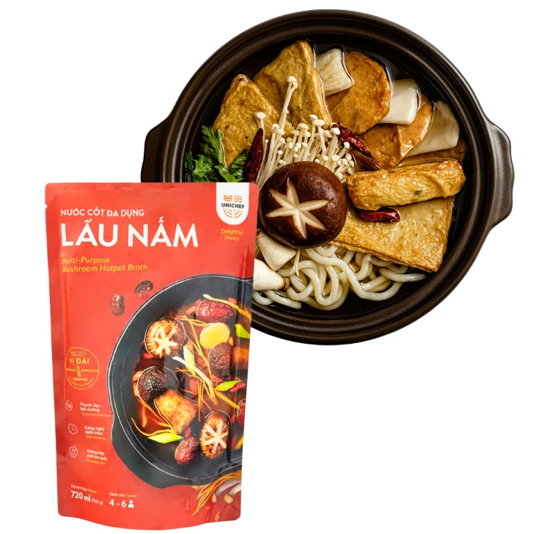 Hotpot Soup Sauce High Quality Mushroom Hotpot Broth Sweet Taste Multi-Purpose High-Grade Vietnamese Manufacturer
