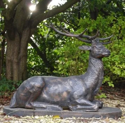 Литая алюминиевая статуя в натуральную величину Бронзового Оленя для сада и домашнего декора набор оленя садовая скульптура