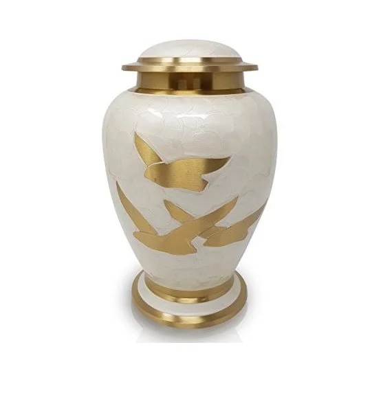 Funeral Supplies Custom Design Hand Engraved Cremation Urns Human Ashes Metal Adult Urn Jars Wholesale High Quality Finishing