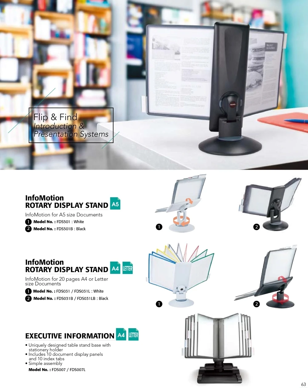 Document Holder Rotary Display Stand For Office Furniture AIDATA