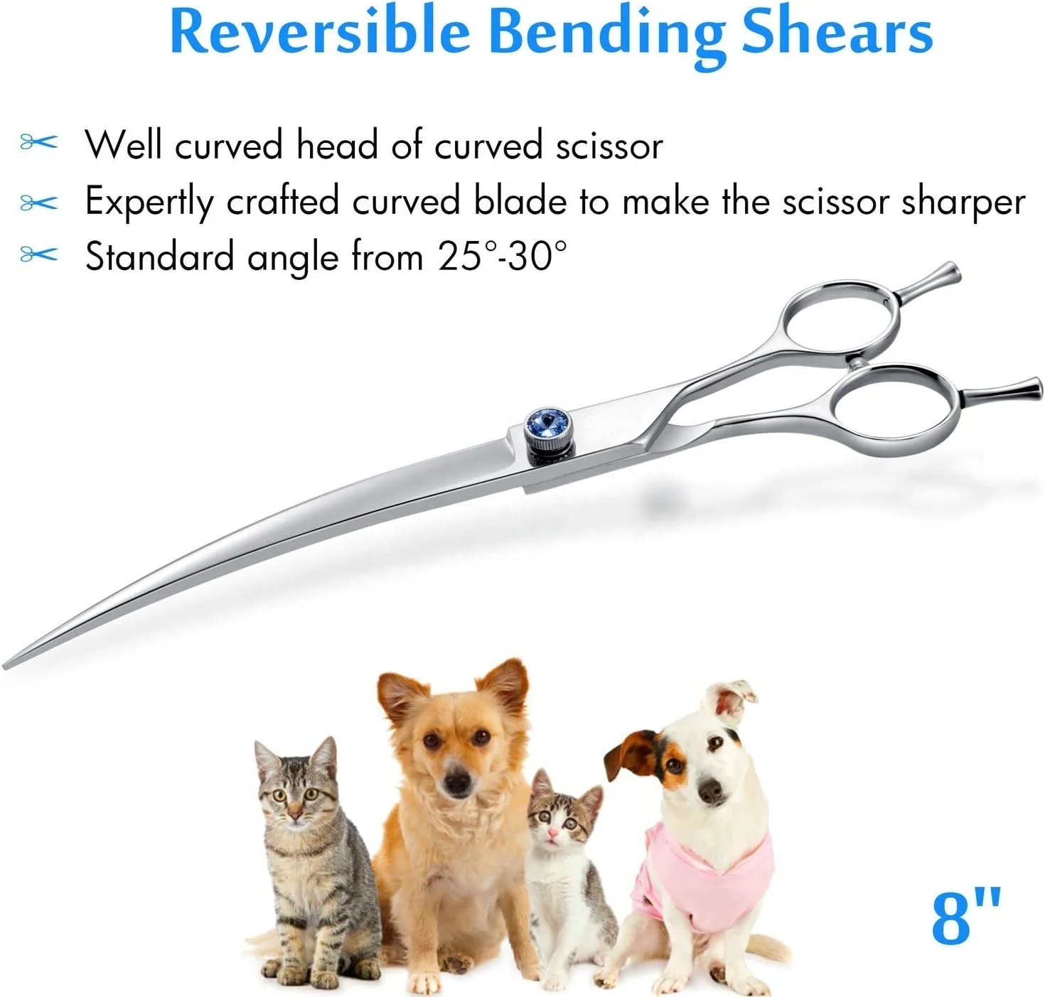 New Dog Grooming Scissors Pets Grooming Scissor Thinning Straight Curved Down Shear great Durable Pet Groomed curve Shears