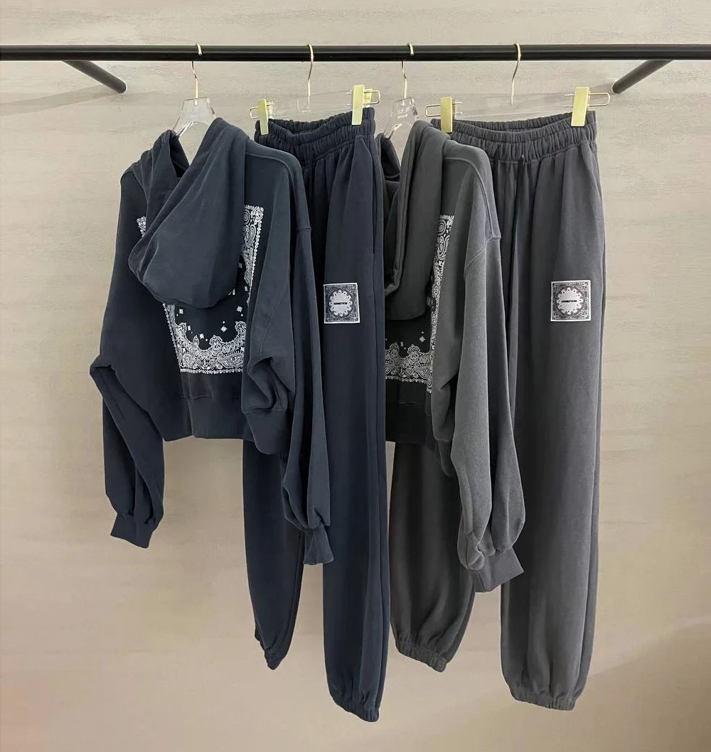 AAMBITION Pig Hood Set Grey Navy FREE Korean fashion Trending products 2024 new arrivals wholesale clothes