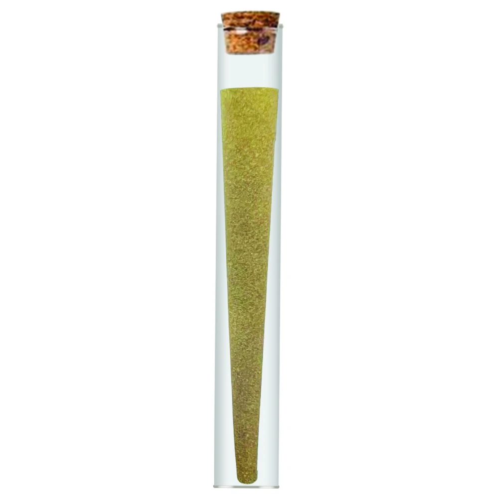 Pure Green Hemp 40 gsm Paper with Arabic Gum Natural Cone Shape 109mm/26mm Glass Tube Wholesale Packaging Low MOQ (King Size)