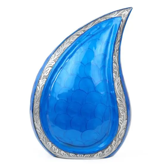 Funeral Supplies Metal Ashes Urn Adult Funeral Teardrop Urns for Decoration Metal Aluminium Cremation Western Style Urn