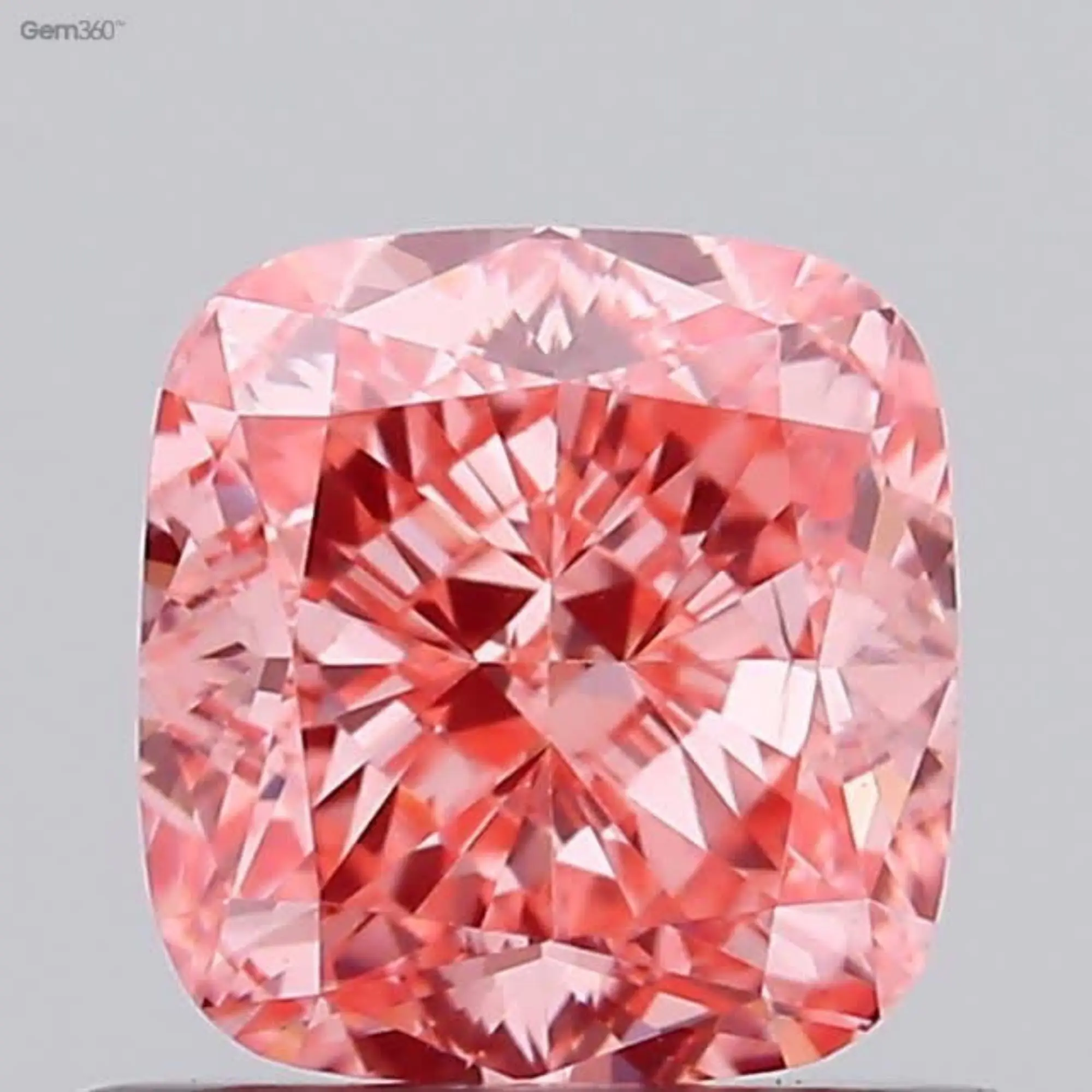 Fancy Vivid Pink Color VS2 Clarity Size 0.80Ct Polished Labgrown Diamond Cushion Shape HPHT-CVD Diamond Jewelry Loose Diamond
