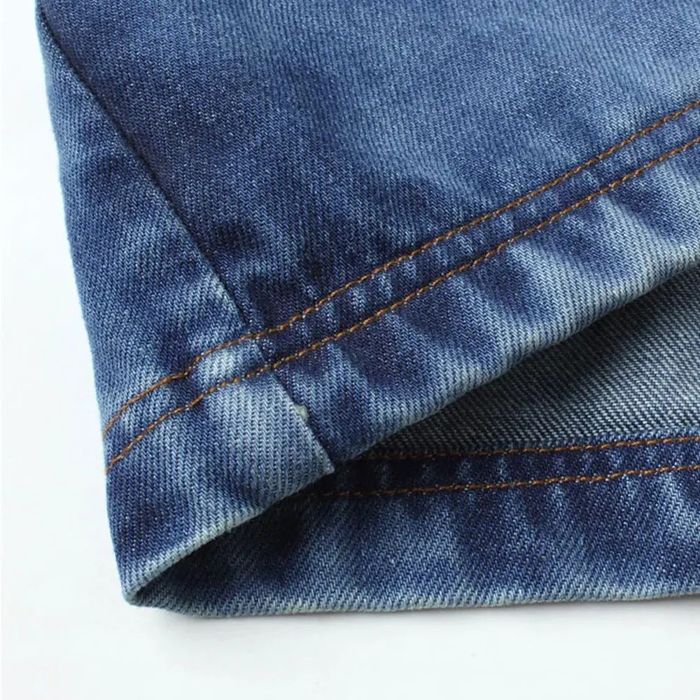 Men Denim Jacket Long Sleeves Multi Pockets Lapel Solid Color Loose Korean Style Men Denim Jacket Spring Fall Coat