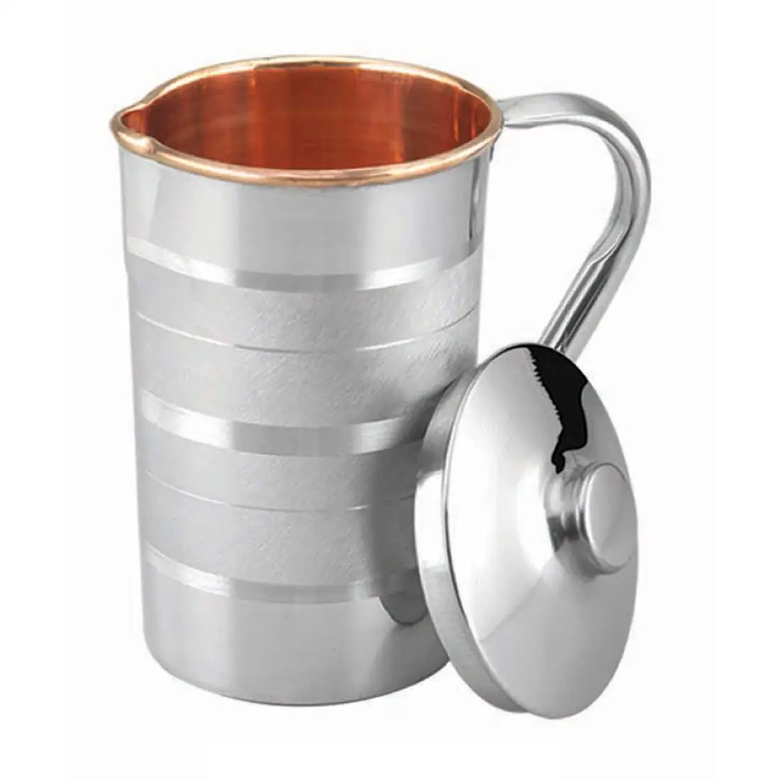 Newly Designed Pure Copper & Stainless Steel Water Jug with Lid and Hammered Designed  Water Jug for Sale