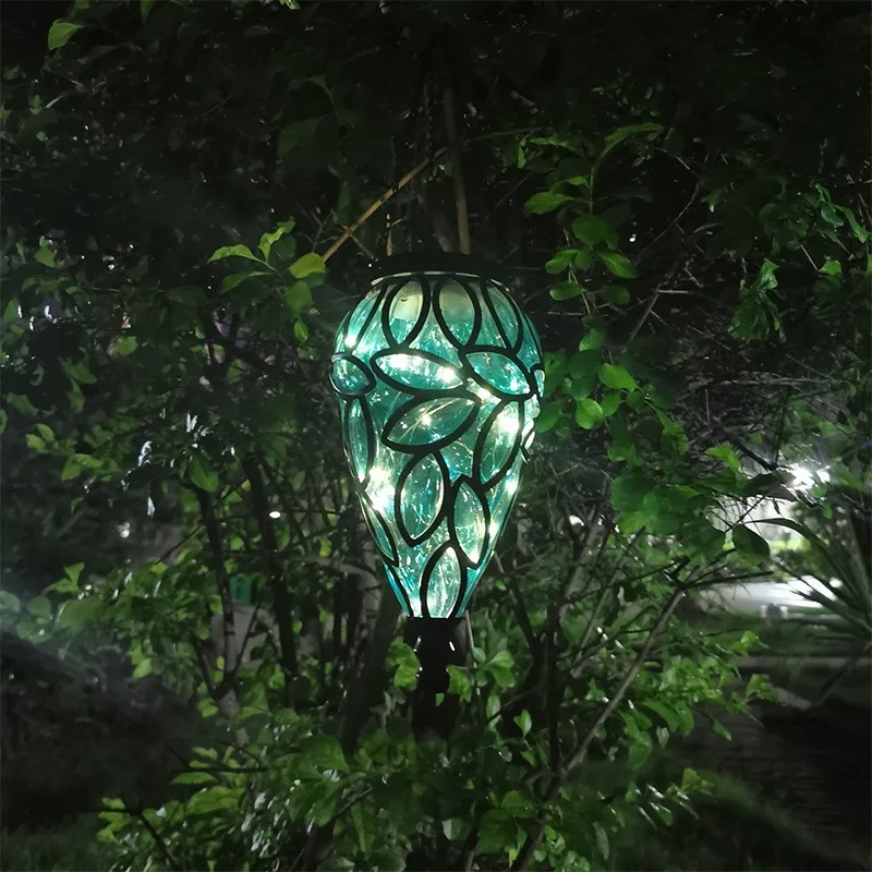 Tear-Shaped  LED Fairy Firefly String Lights Solar powered Garden Outdoor Hanging Lantern LED pendant solar lamp