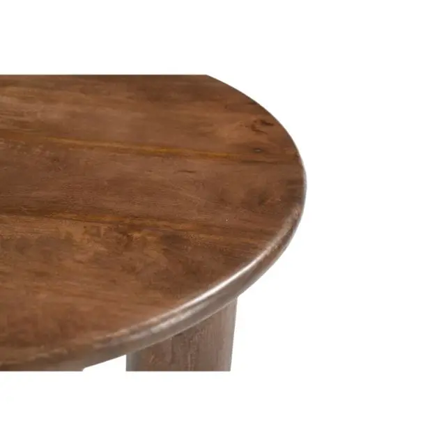 Kashew Collection Tobacco Brown Modern Round Mango Wood Coffee Table Centre Tables Natural Finish Living Room Furniture
