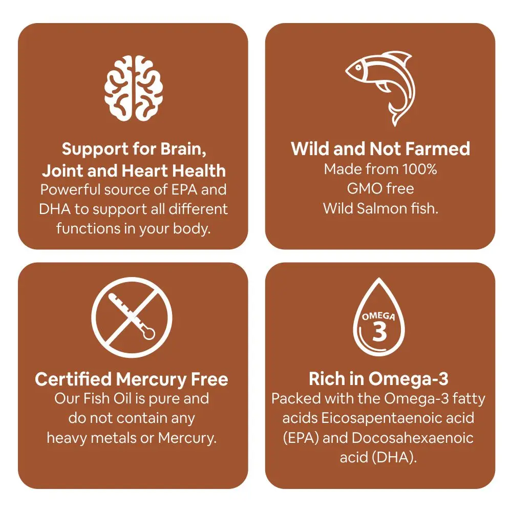 Salmon Fish oil 1000mg Softgel Capsule with Omega 3, for healthy heart, brain, strong joints, bones,and better blood circulation