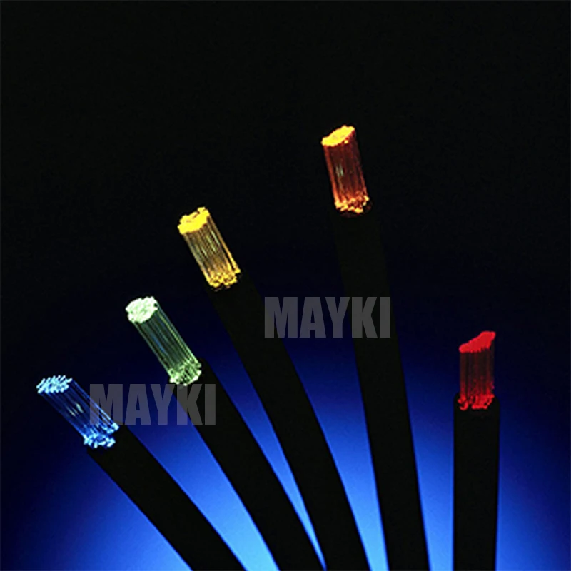 PMMA fiber optic cable 14 core multi-strand end glow fiber optic with black pvc jacket