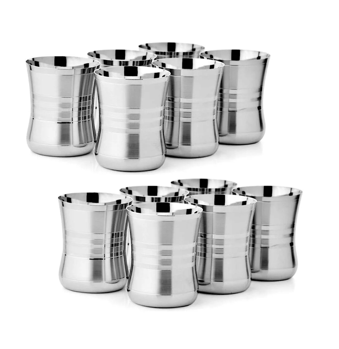 Stainless Steel Designer Moscow Fancy Wine Stemless Glass/Cup Set of 2 Pcs & Inside Stainless Steel Double Wall at low Price