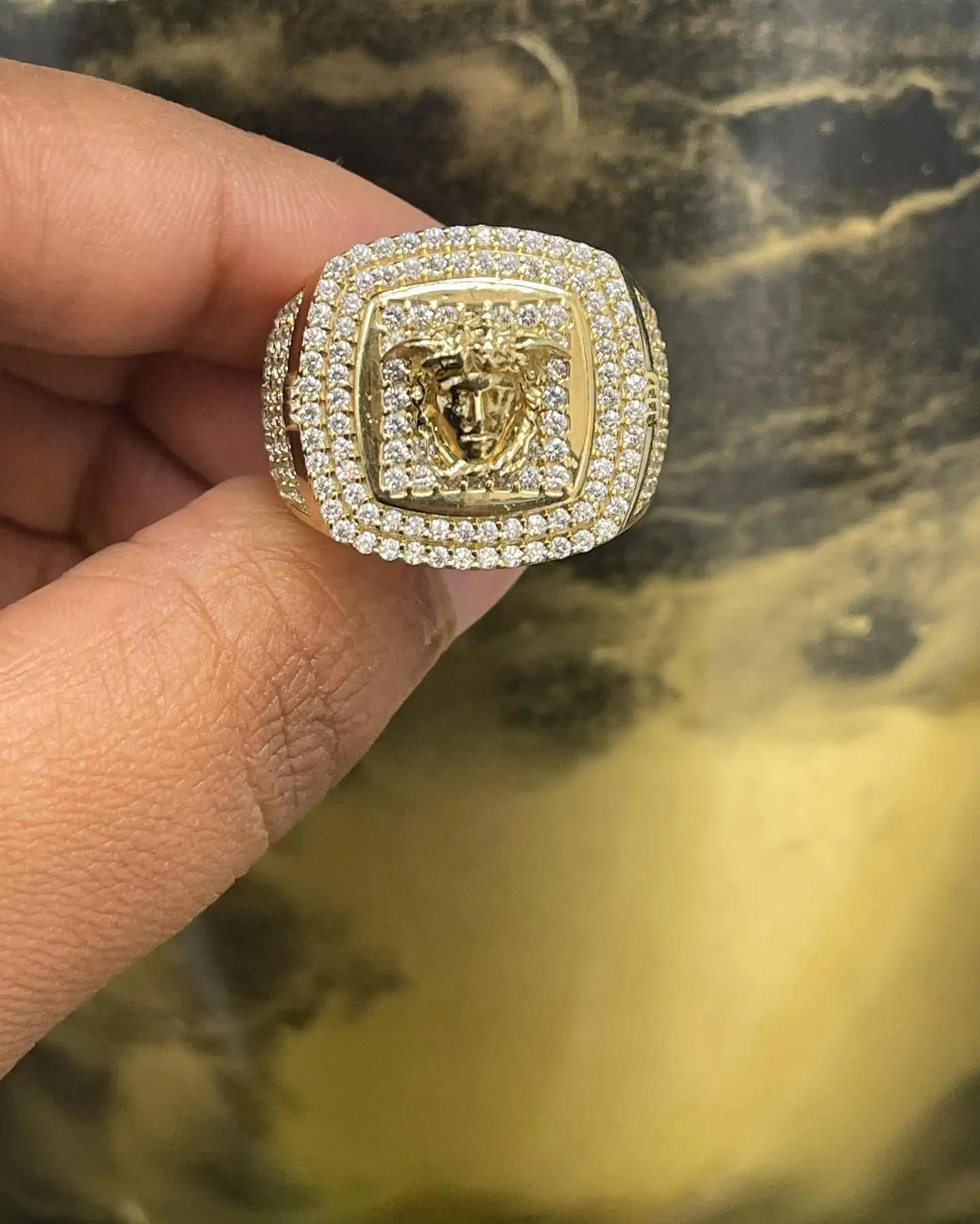 Hip Hop Jewelry 925 Sterling Silver 14K 18K Gold Plated VVS Moissanite Diamond Iced Out Men Championship Rings