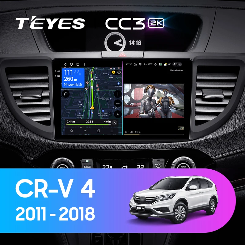 TEYES CC3 2K For Honda CR-V CRV 4 RM RE 2011 - 2018 Car Radio Multimedia Video Player Navigation stereo AndroidS No 2din 2 din d
