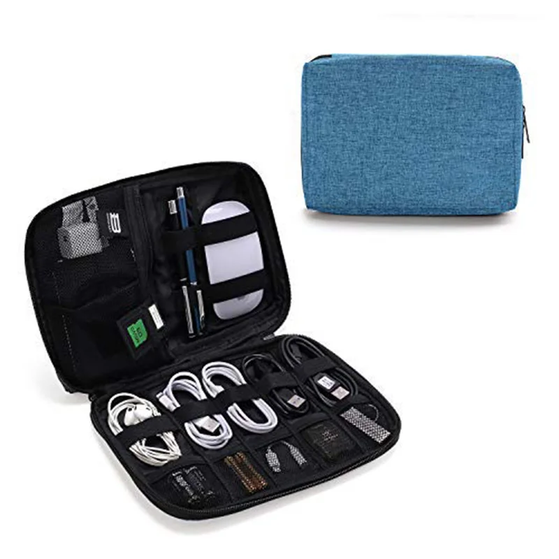custom Tangle free cable bag Compact organizer Cord storage case Cable holder USB cable pouch storage case Digital storage bag