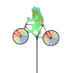 Детские лягушки для велосипеда, игрушка для сада, ветряная мельница, радужная форма колес, ветряные мельницы в форме животных