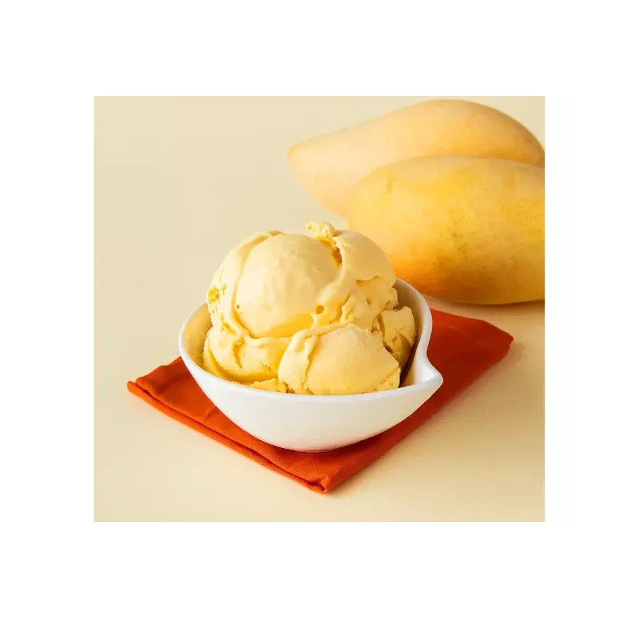 Singapore Supplier Refreshing Fragrant Yellow Color Low-fat Fruity Sweet Handcrafted Mango Sorbet Ice Cream (3.5oz Cup) in Bulk