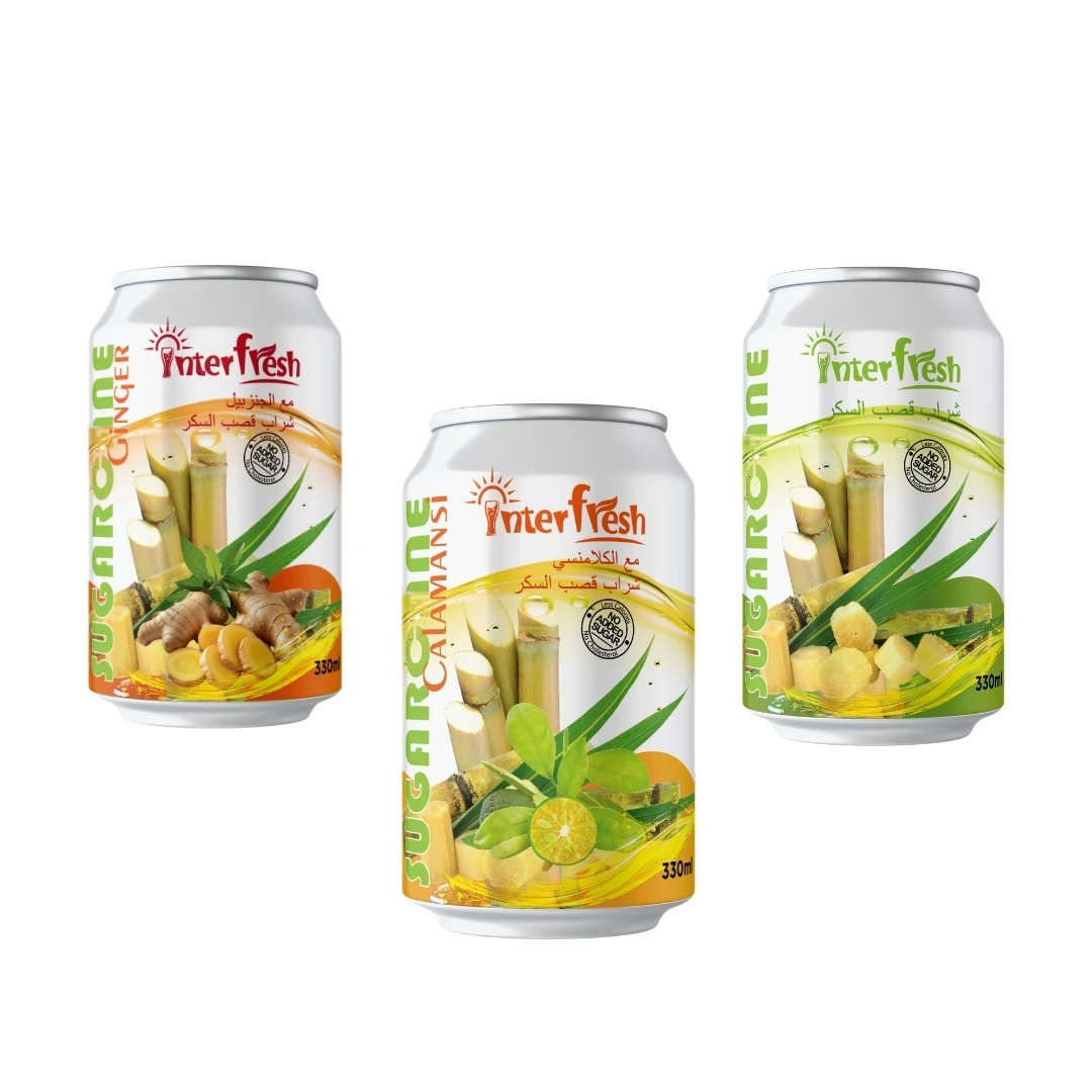 Interfresh 330ml Sugarcane Juice Drink with Calamansi 50% Sugarcane juice No Sugar Free Sample Original Juice Low Price Factory