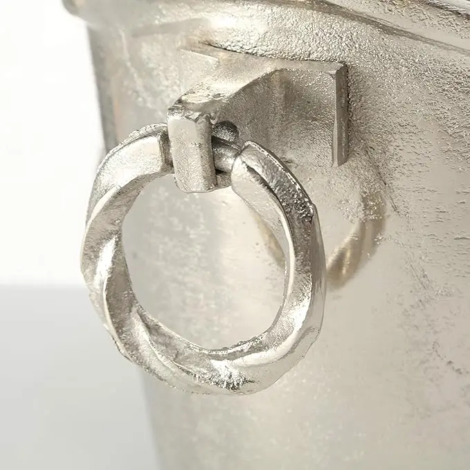 Luxury Champagne Bucket Wine Cooler French Flair Fleur de Lis Crest Hand Cast Aluminium Old World Craft Finish up to 8 Bottles