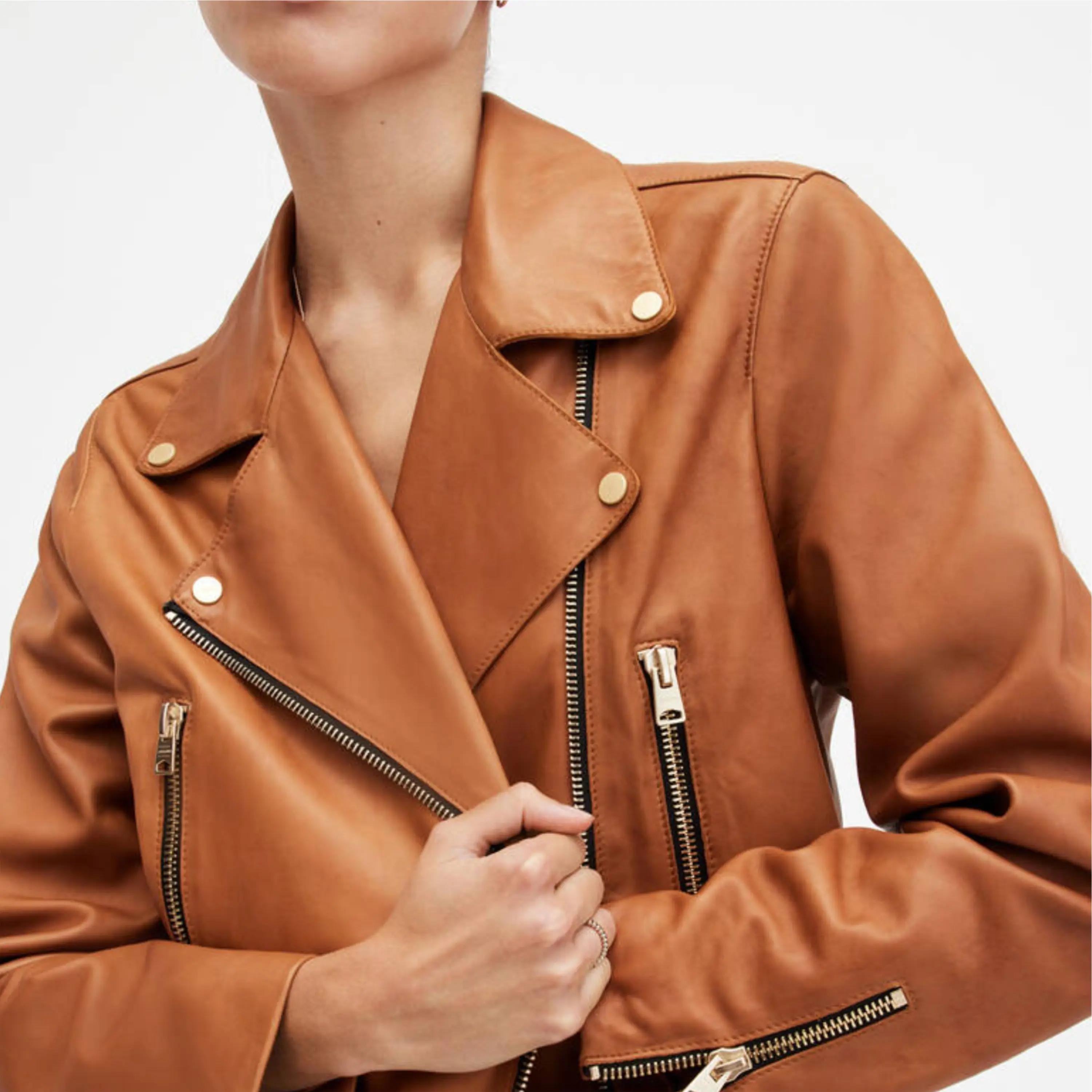 2024 New Arrivals Women Outdoor Leather Jackets Waterproof High Quality Ladies Winter Leather Jackets