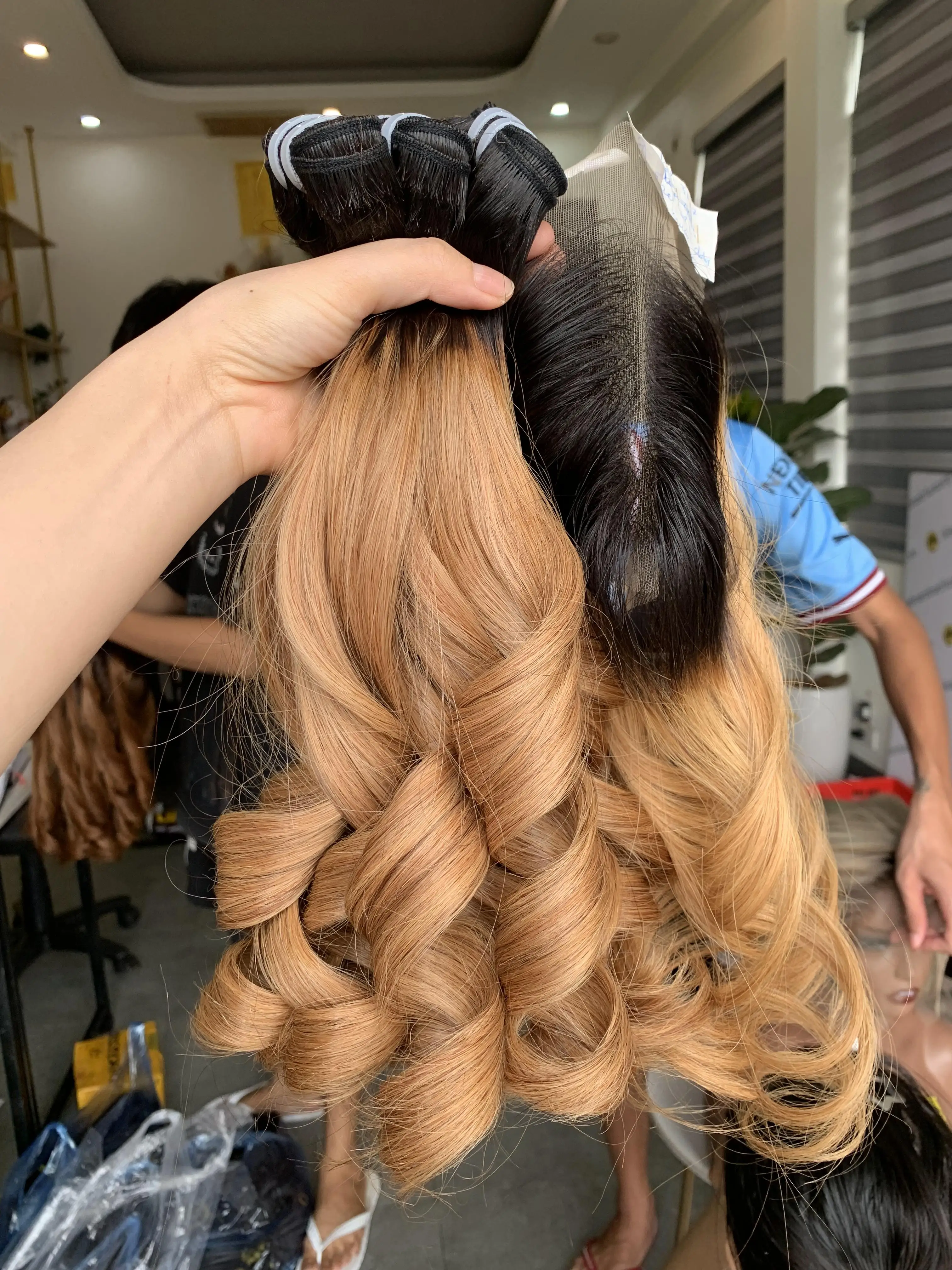 Vietnamhairluxury от вьетнамской компании с 100% текстурой для наращивания волос волшебное упругое смачивание необработанных