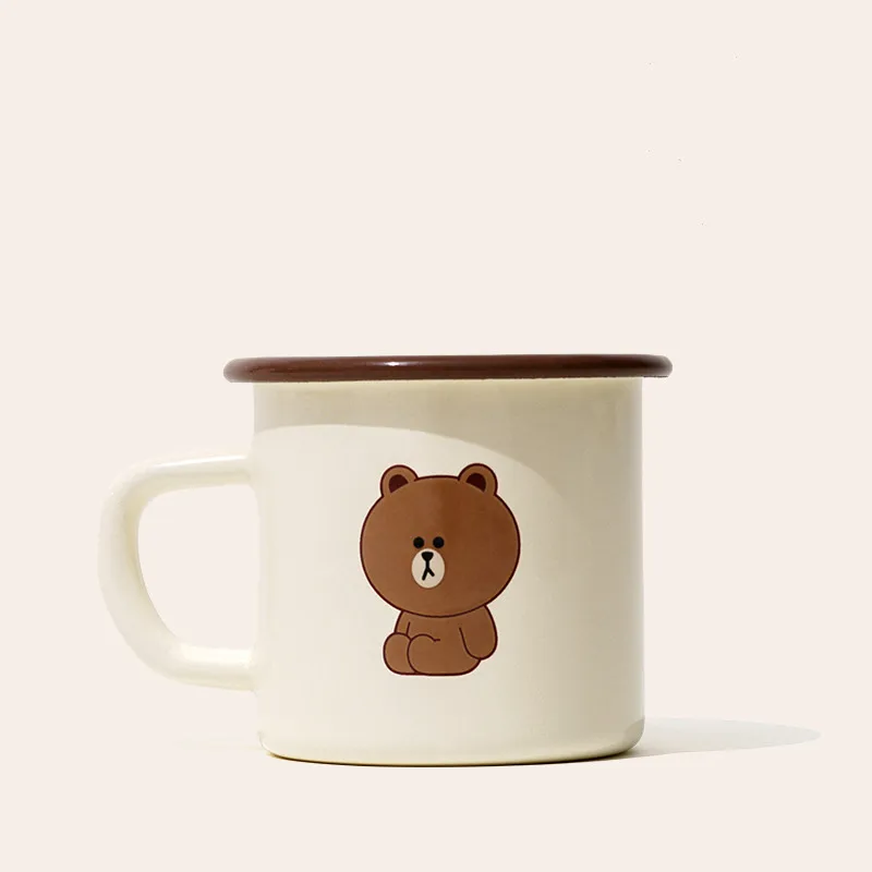 MOBI GARDEN & Line Friends Outdoor Camping Portable Enamel  Water Cup Coffee Cup