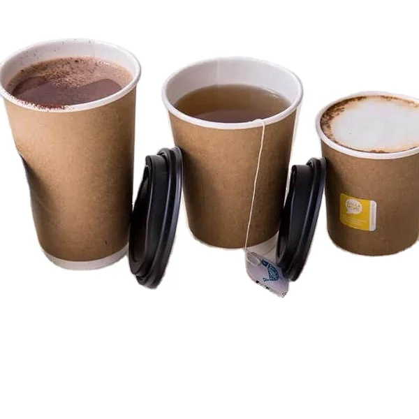 Hot selling products 2024 amazon cheap price Kraft paper coffee tea cup for hot cold drink disposable biodegradable Coffee mugs